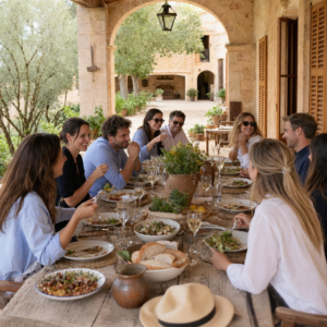 comida de equipo en una possessio mallorquina