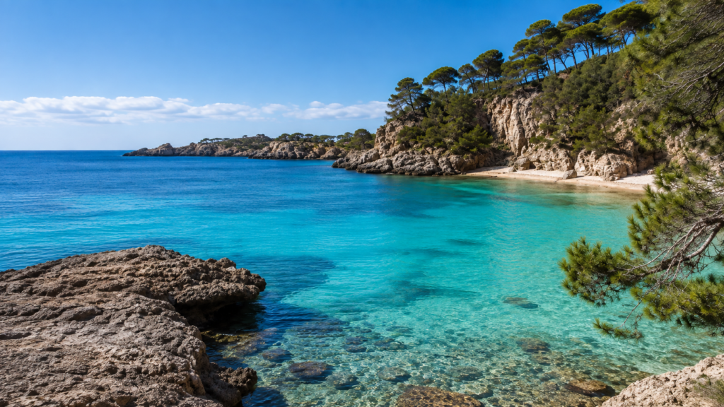 Cala de malorca con agua cristalina
