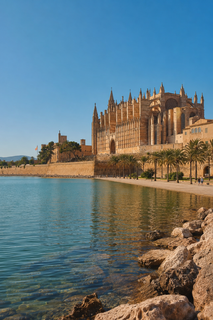 catedral de mallorca junto con el lago
