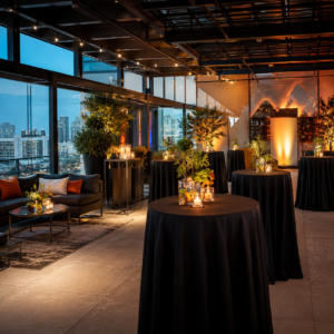 decoración negra para eventos
