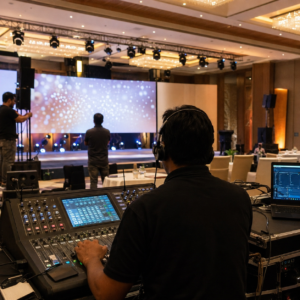 tecnico de sonido en un evento